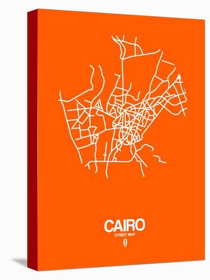 Cairo Street Map Orange-NaxArt-Stretched Canvas