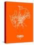 Cairo Street Map Orange-NaxArt-Stretched Canvas