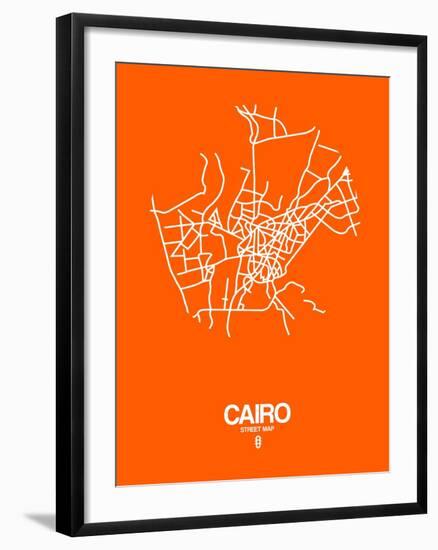 Cairo Street Map Orange-NaxArt-Framed Art Print