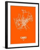 Cairo Street Map Orange-NaxArt-Framed Art Print