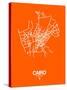 Cairo Street Map Orange-NaxArt-Stretched Canvas