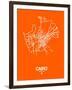 Cairo Street Map Orange-NaxArt-Framed Art Print