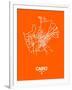 Cairo Street Map Orange-NaxArt-Framed Art Print