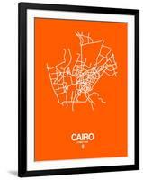 Cairo Street Map Orange-NaxArt-Framed Art Print