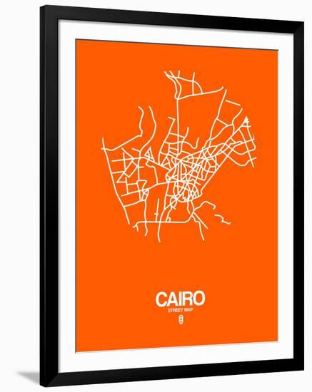 Cairo Street Map Orange-NaxArt-Framed Art Print