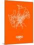 Cairo Street Map Orange-NaxArt-Mounted Art Print