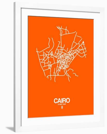 Cairo Street Map Orange-NaxArt-Framed Art Print