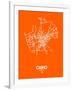 Cairo Street Map Orange-NaxArt-Framed Art Print