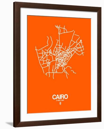 Cairo Street Map Orange-NaxArt-Framed Art Print