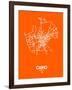 Cairo Street Map Orange-NaxArt-Framed Art Print