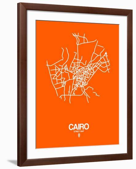 Cairo Street Map Orange-NaxArt-Framed Art Print