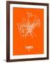 Cairo Street Map Orange-NaxArt-Framed Art Print