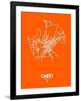 Cairo Street Map Orange-NaxArt-Framed Art Print