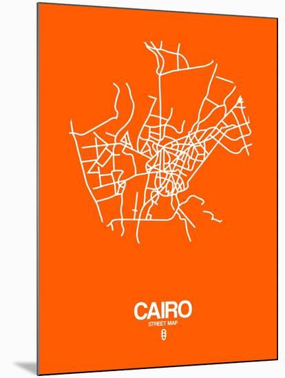 Cairo Street Map Orange-NaxArt-Mounted Art Print