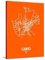 Cairo Street Map Orange-NaxArt-Stretched Canvas