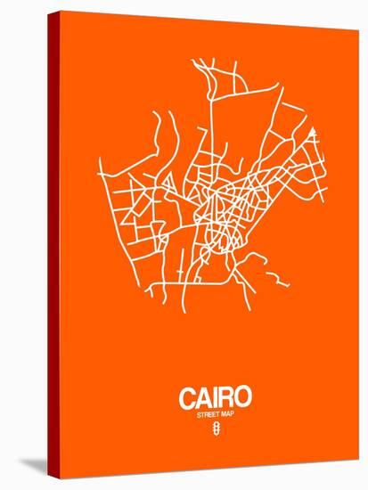 Cairo Street Map Orange-NaxArt-Stretched Canvas