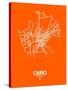 Cairo Street Map Orange-NaxArt-Stretched Canvas