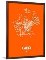 Cairo Street Map Orange-NaxArt-Framed Art Print