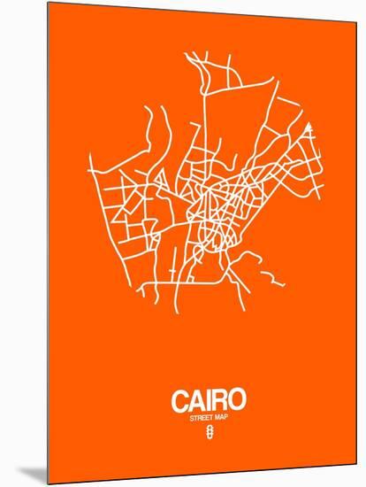 Cairo Street Map Orange-NaxArt-Mounted Art Print