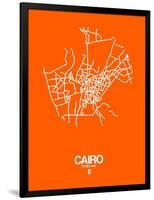 Cairo Street Map Orange-NaxArt-Framed Art Print