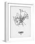 Cairo Street Map White-NaxArt-Framed Art Print