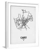 Cairo Street Map White-NaxArt-Framed Art Print