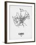 Cairo Street Map White-NaxArt-Framed Art Print