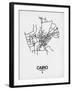 Cairo Street Map White-NaxArt-Framed Art Print