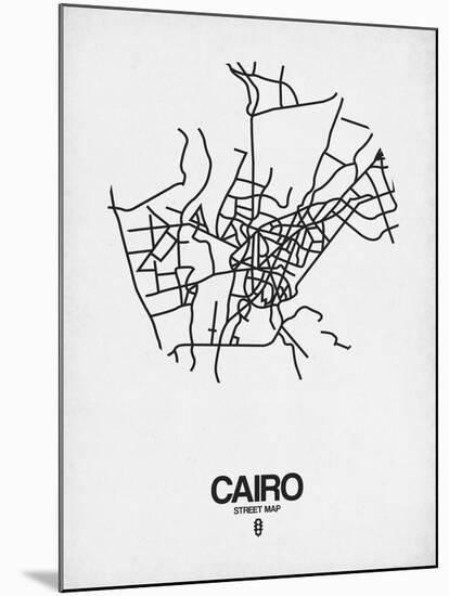 Cairo Street Map White-NaxArt-Mounted Art Print