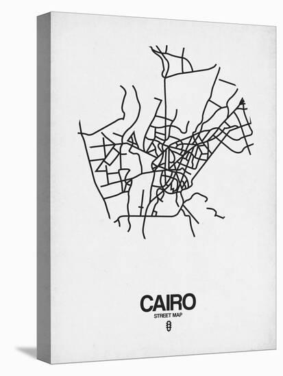 Cairo Street Map White-NaxArt-Stretched Canvas