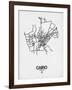 Cairo Street Map White-NaxArt-Framed Art Print