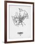 Cairo Street Map White-NaxArt-Framed Art Print