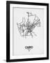 Cairo Street Map White-NaxArt-Framed Art Print