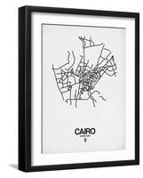 Cairo Street Map White-NaxArt-Framed Art Print