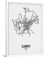 Cairo Street Map White-NaxArt-Framed Art Print