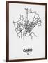 Cairo Street Map White-NaxArt-Framed Art Print