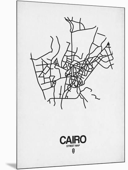 Cairo Street Map White-NaxArt-Mounted Art Print