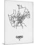 Cairo Street Map White-NaxArt-Mounted Art Print