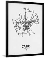 Cairo Street Map White-NaxArt-Framed Art Print