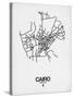 Cairo Street Map White-NaxArt-Stretched Canvas