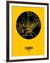 Cairo Street Map Yellow-NaxArt-Framed Art Print