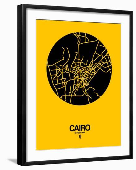 Cairo Street Map Yellow-NaxArt-Framed Art Print