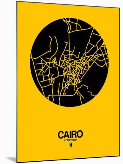 Cairo Street Map Yellow-NaxArt-Mounted Art Print