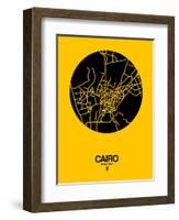 Cairo Street Map Yellow-NaxArt-Framed Art Print