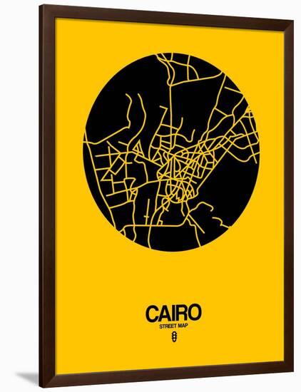 Cairo Street Map Yellow-NaxArt-Framed Art Print