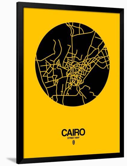 Cairo Street Map Yellow-NaxArt-Framed Art Print