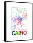 Cairo Watercolor Street Map-NaxArt-Framed Stretched Canvas