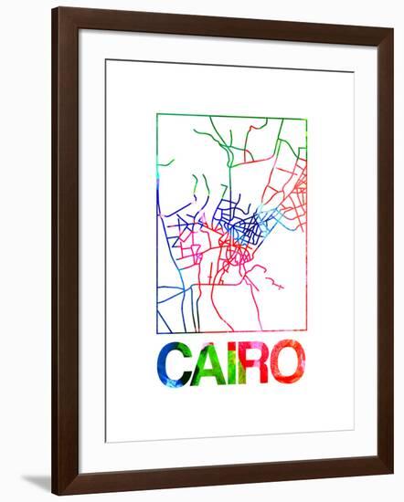 Cairo Watercolor Street Map-NaxArt-Framed Art Print