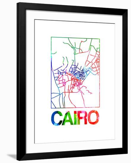 Cairo Watercolor Street Map-NaxArt-Framed Art Print