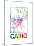 Cairo Watercolor Street Map-NaxArt-Mounted Art Print